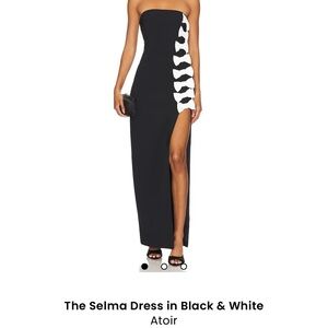 Atoir Strapless Black and White Dress